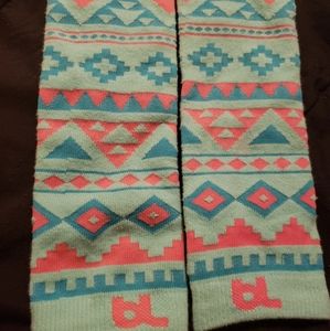 Infant Girls Long Warm Teal Pink Leggings 3-6 M